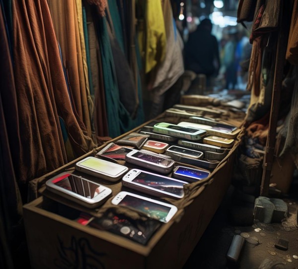 隐藏在隐藏市场的隐藏药箱，出售手机设备的普遍性